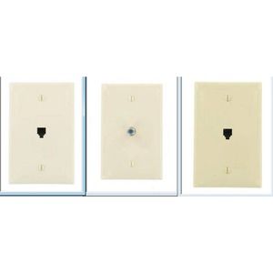 Leviton Almond , Phone Plate & CATV Plate and Ivory Phone Plate